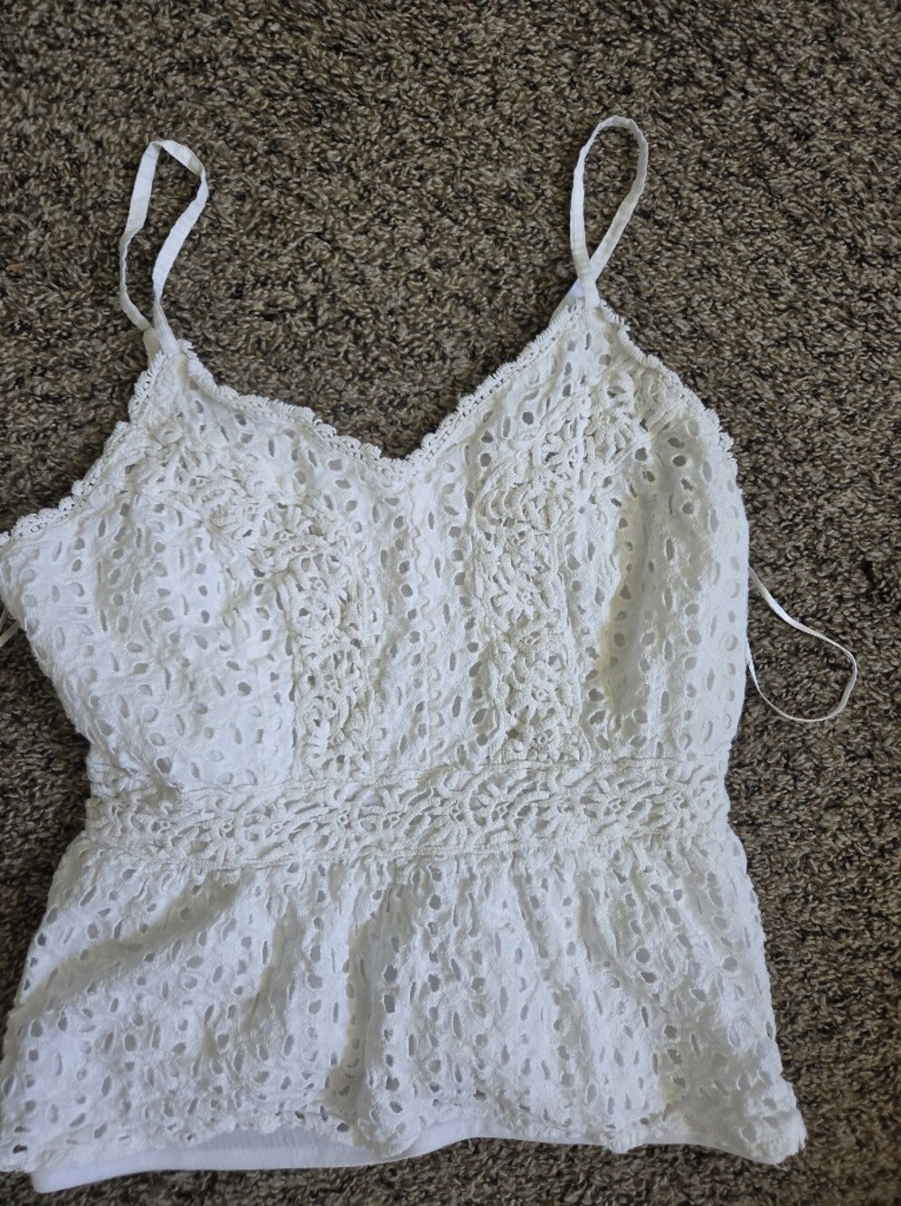 White Lace Eyelet Camisole Top
